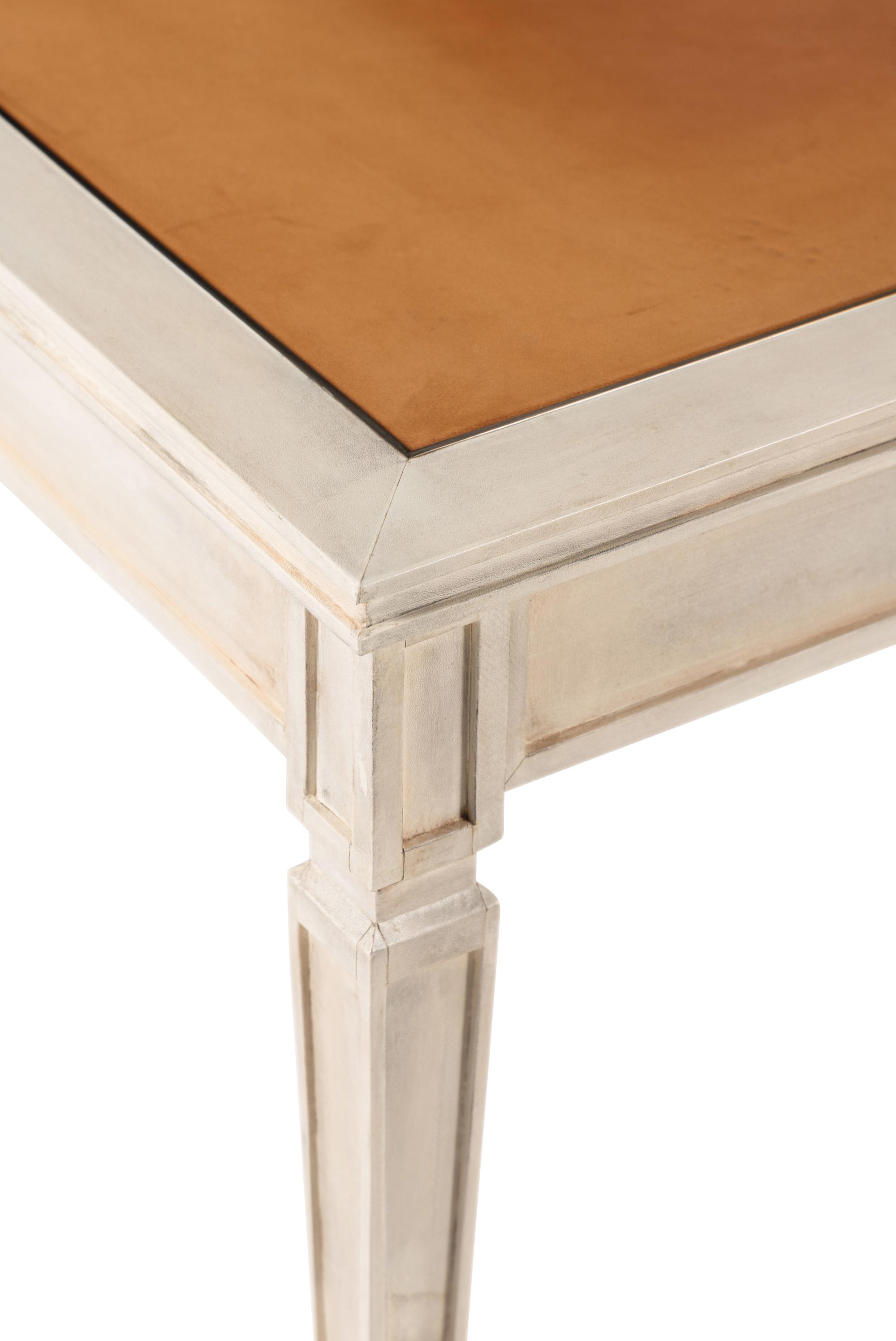 A Custom David Easton-Designed Parchment Veneered Low Table