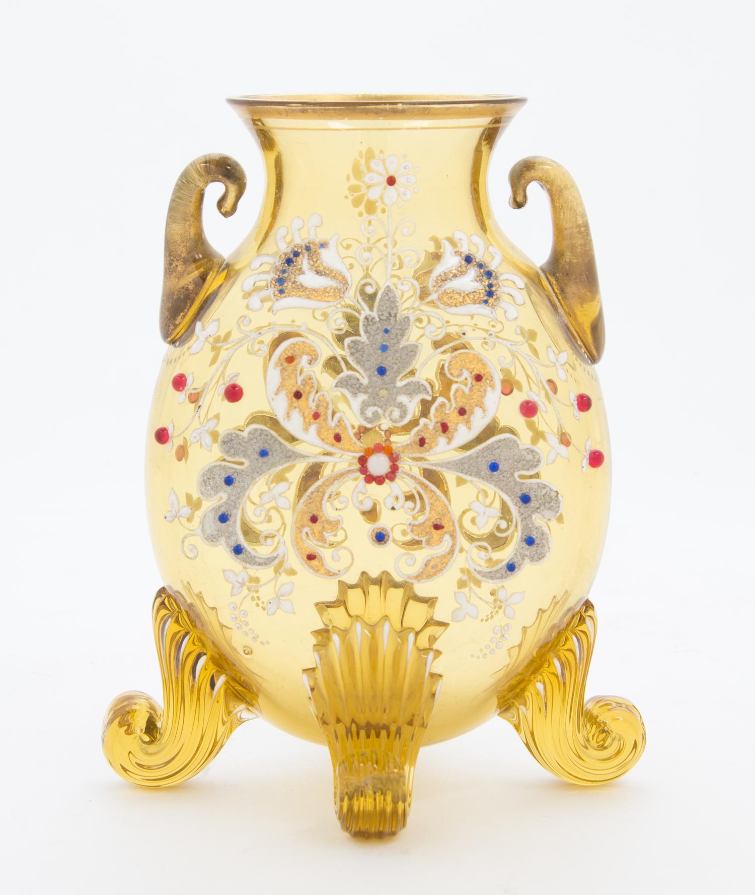 A Moser Enameled Vase Height 6 inches. — 19TH/20TH CENTURY