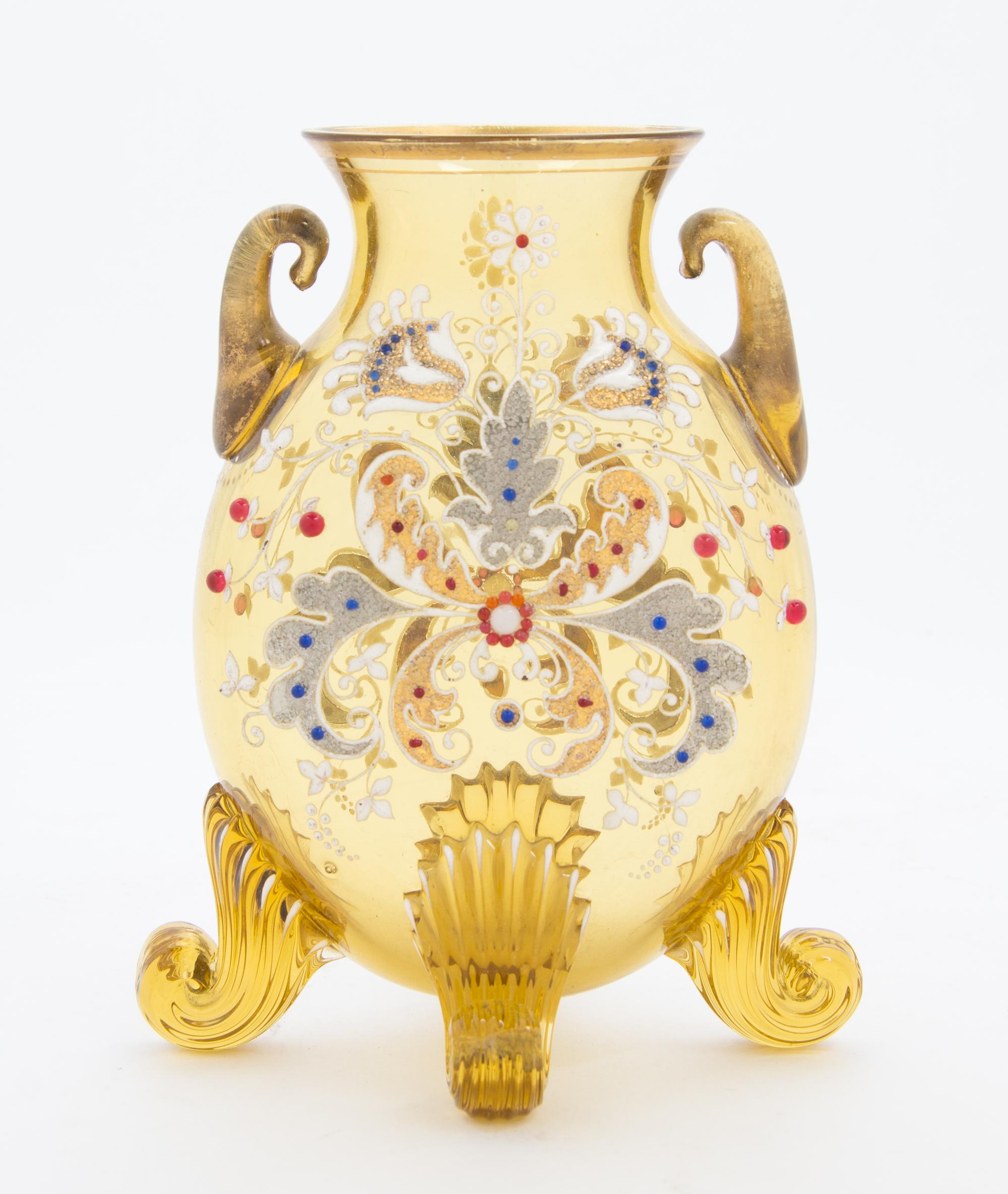 A Moser Enameled Vase Height 6 inches. — 19TH/20TH CENTURY