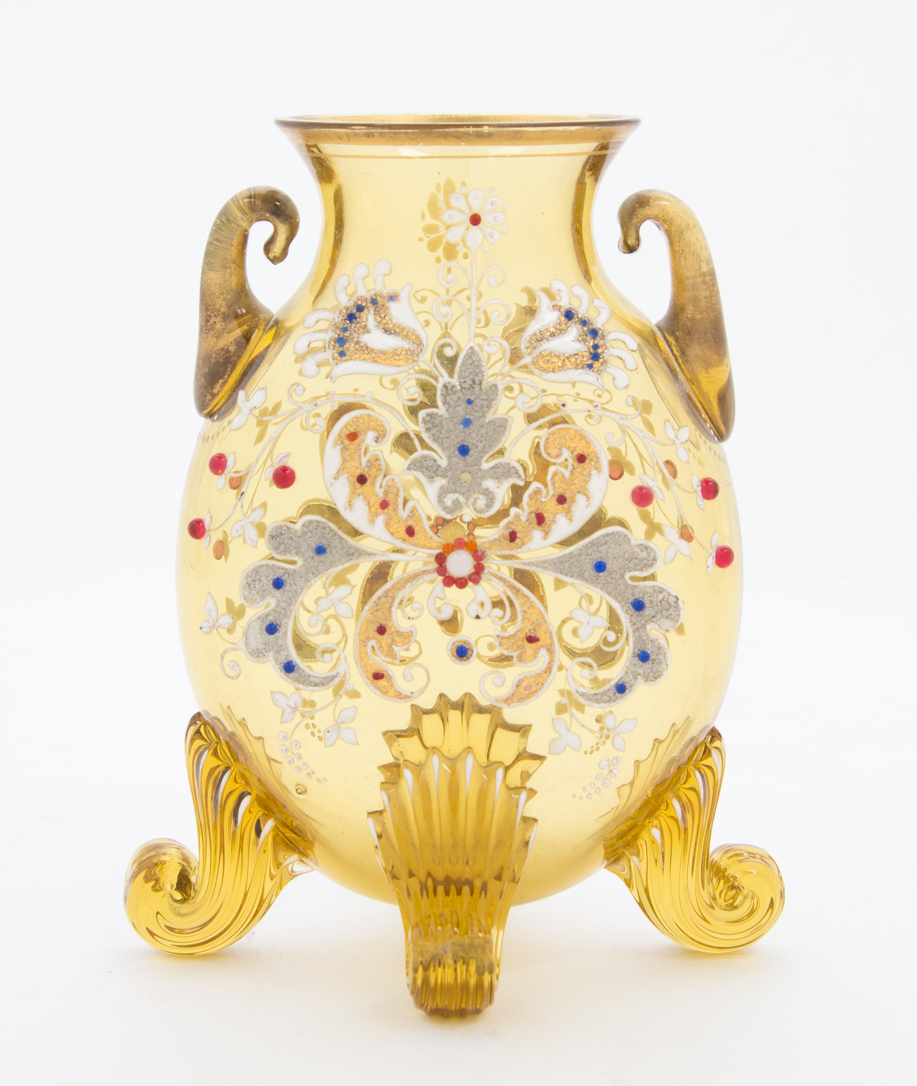 A Moser Enameled Vase Height 6 inches. — 19TH/20TH CENTURY