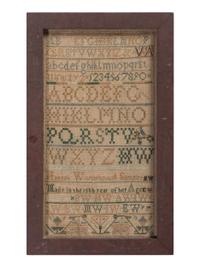 An Pennsylvania Needlework Alphabet Sampler and Family Register, Wrought by Hannah Worthington