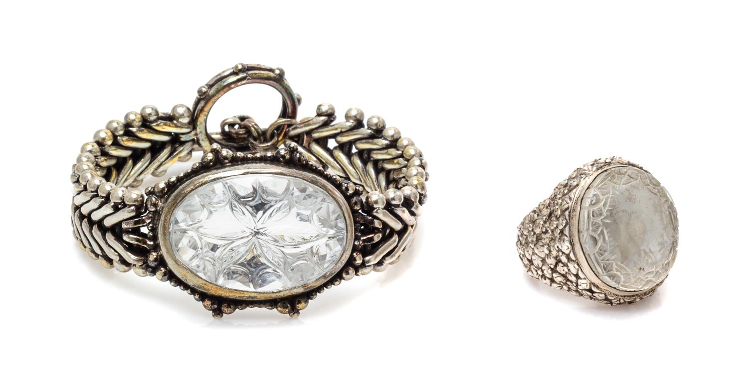 A Collection of Sterling Silver and Carved Quartz Jewelry, Stephen Dweck, 61.70 dwts.