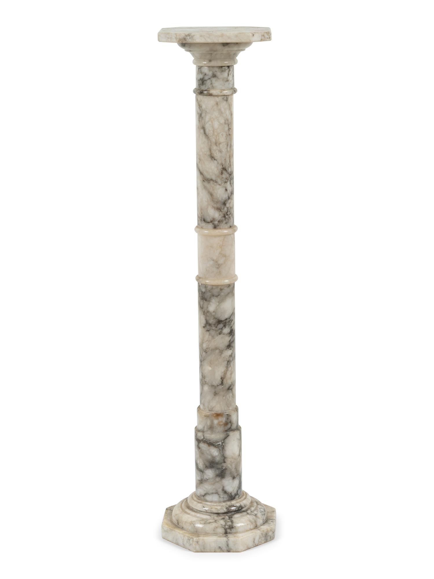 Two Continental Marble Pedestals