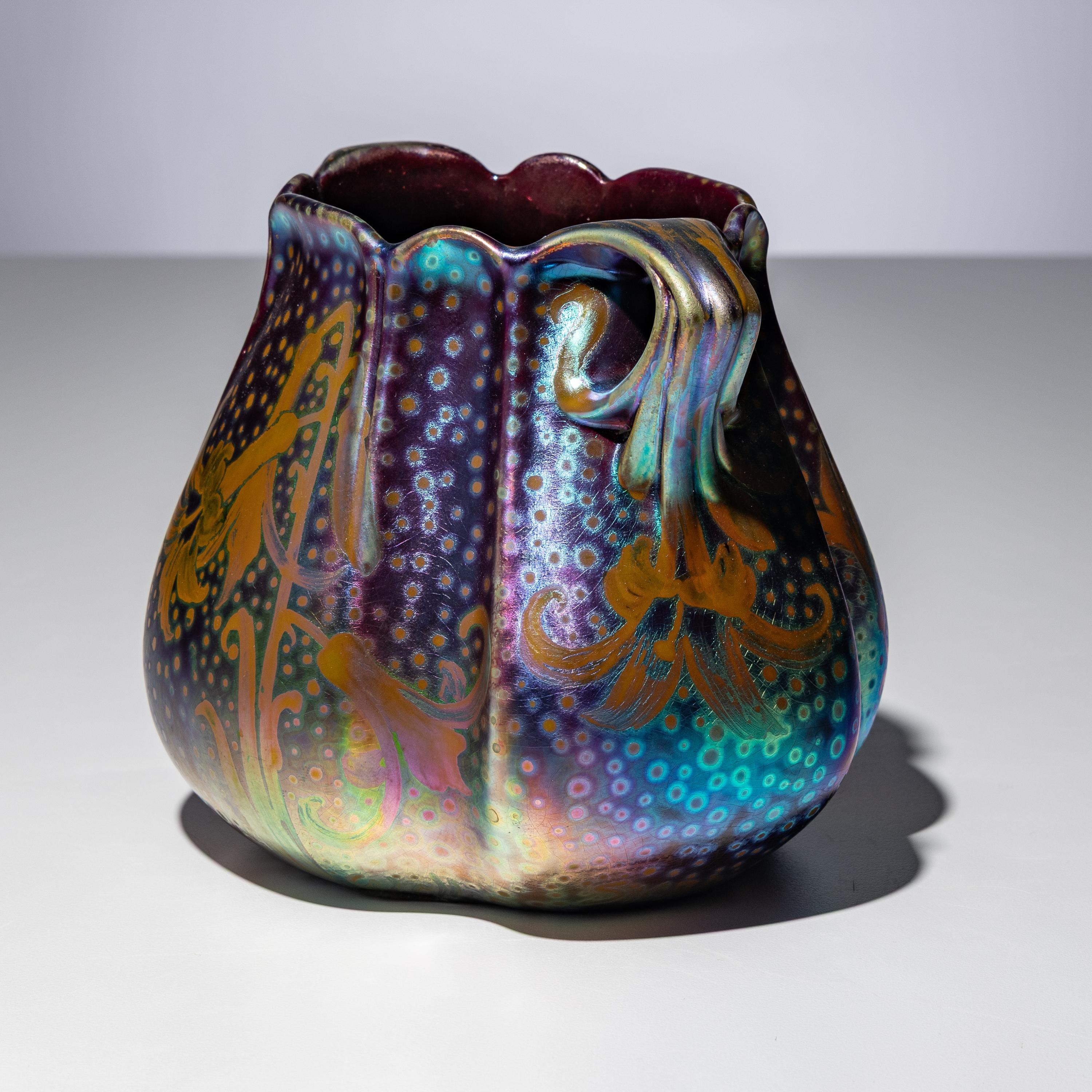 Jacques Sicard for Weller Pottery (French-American, 1865–1923) — Two-Handled Vase, c. 1905