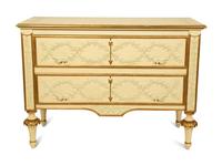 A Pair of Italian Neoclassical Style Painted and Parcel Gilt Commodes — 20TH CENTURY