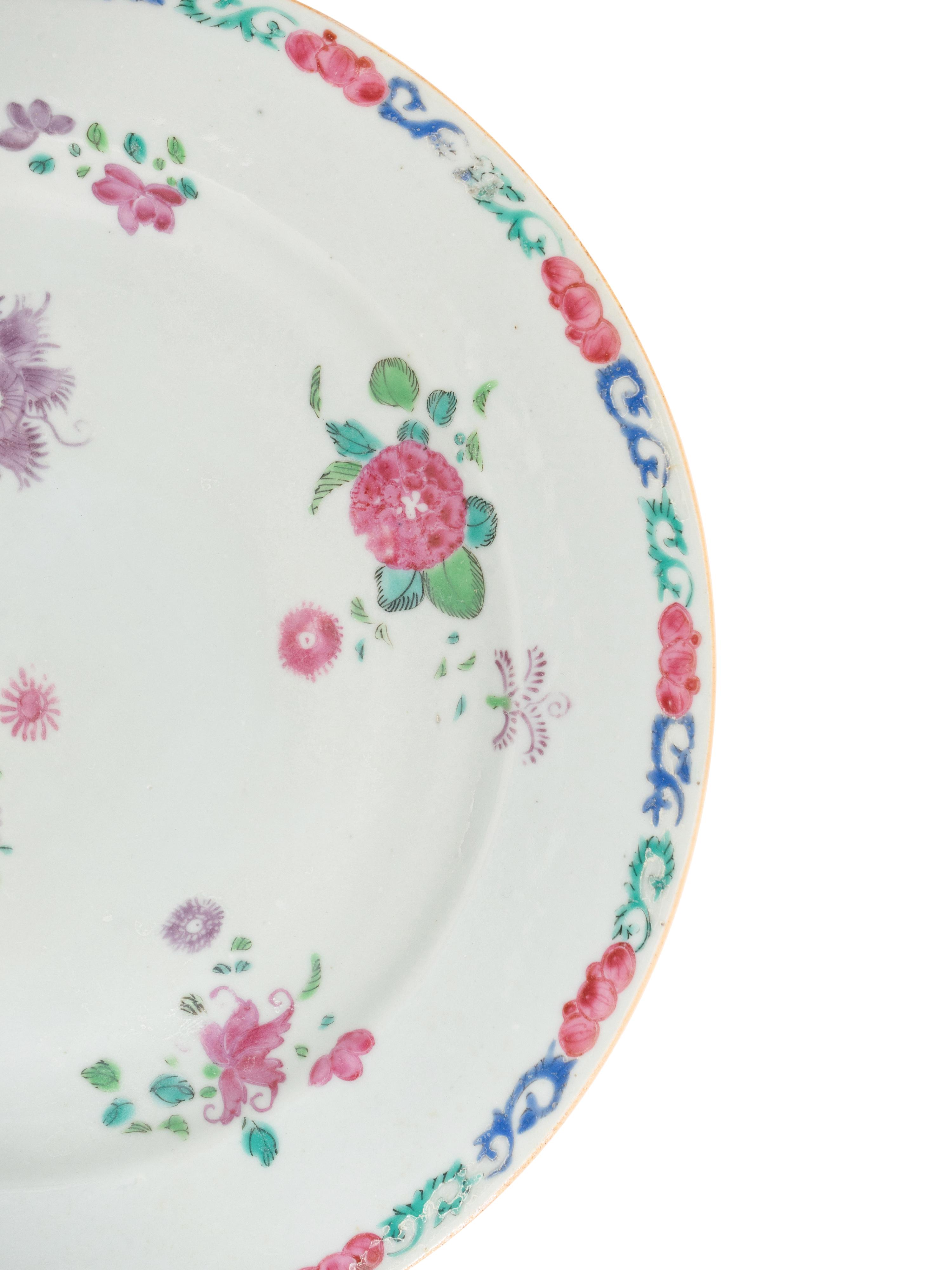 A Set of Four Chinese Export Porcelain Plates