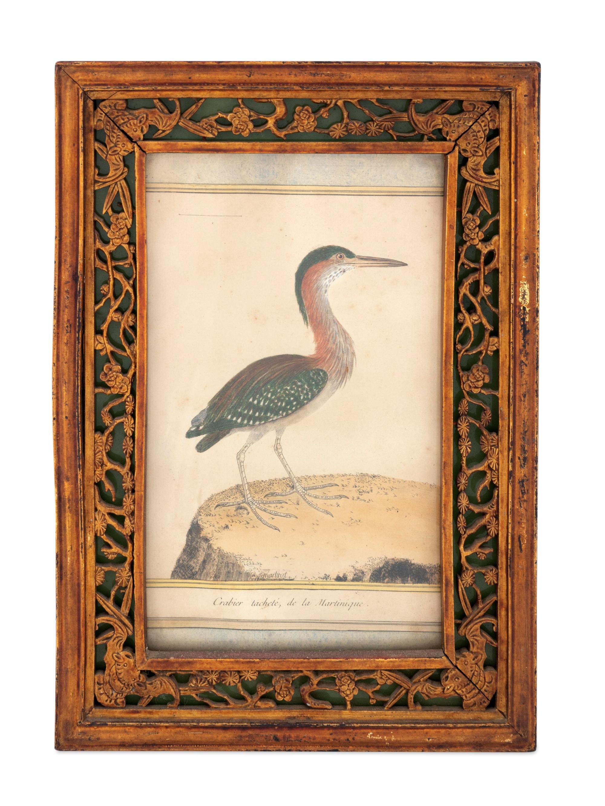 Twelve French Hand-Colored Bird Engravings — Designed and Engraved by Francois Nicolas Martinet (1731-1804); From Histoire Naturelle des Oiseaux by George-Louis Marie Leclere, Comte de Buffon; Printed at the Imprimerie Royale, 1770-1786