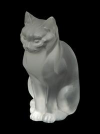 Three French Glass Cat Sculptures