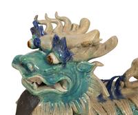 A Pair of Chinese Glazed Ceramic Dragons
