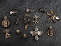 Collection of Navajo and Southwestern-style Silver Bugs and Other Critters