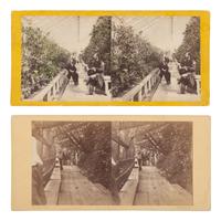 [Lincoln, Abraham] (Nicholay, John). Two Stereoviews, incl. Chippewa Indian Peace Treaty View