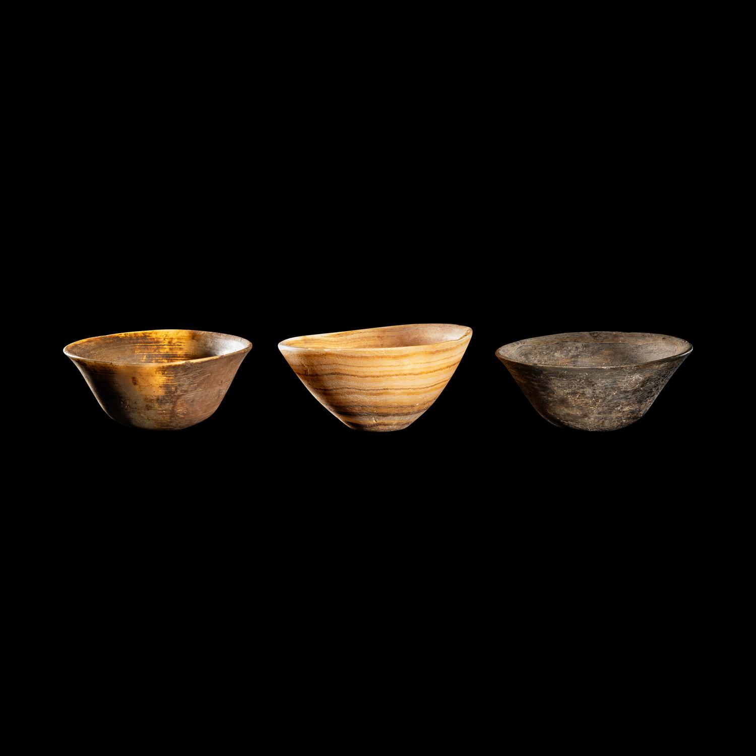 Three Bactrian Alabaster Bowls