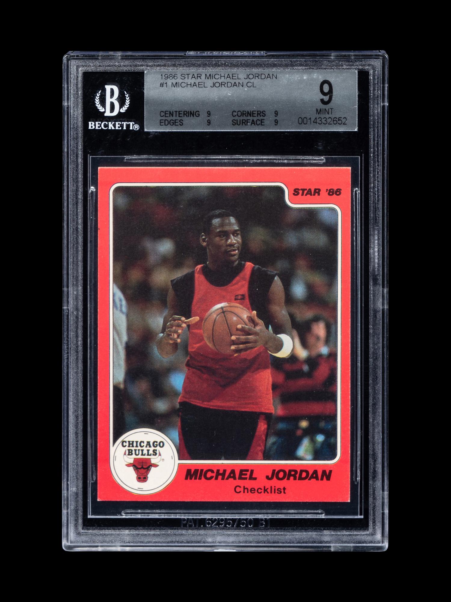 A 1986 Star Michael Jordan Set Break Basketball Card No. 1 Checklist (BGS 9 MINT)