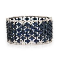 Sapphire, Diamond, and Bicolor Gold Bracelet