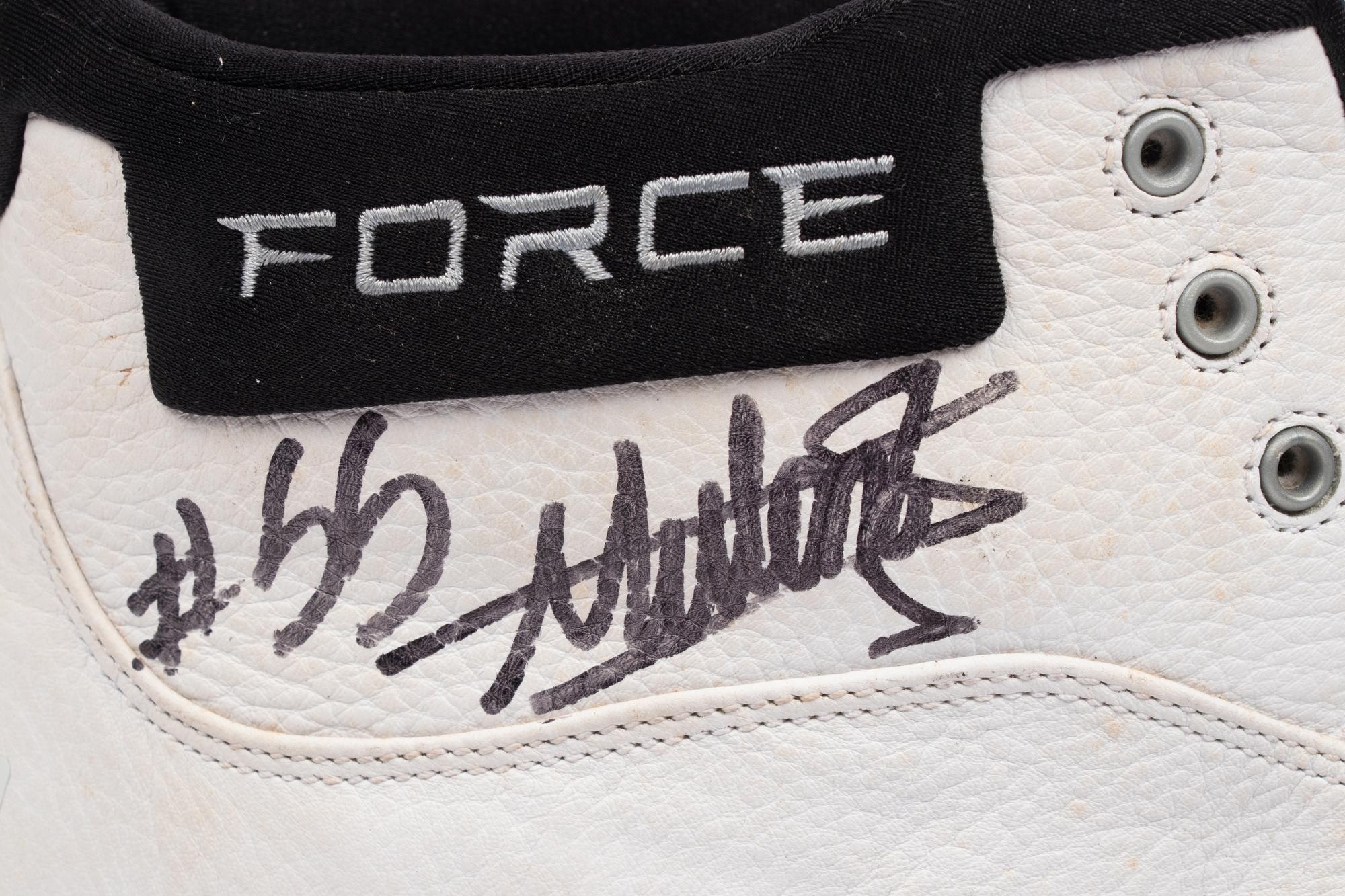A Dikembe Mutombo Signed Autograph Game Used / Issued Adidas Basketball Shoe