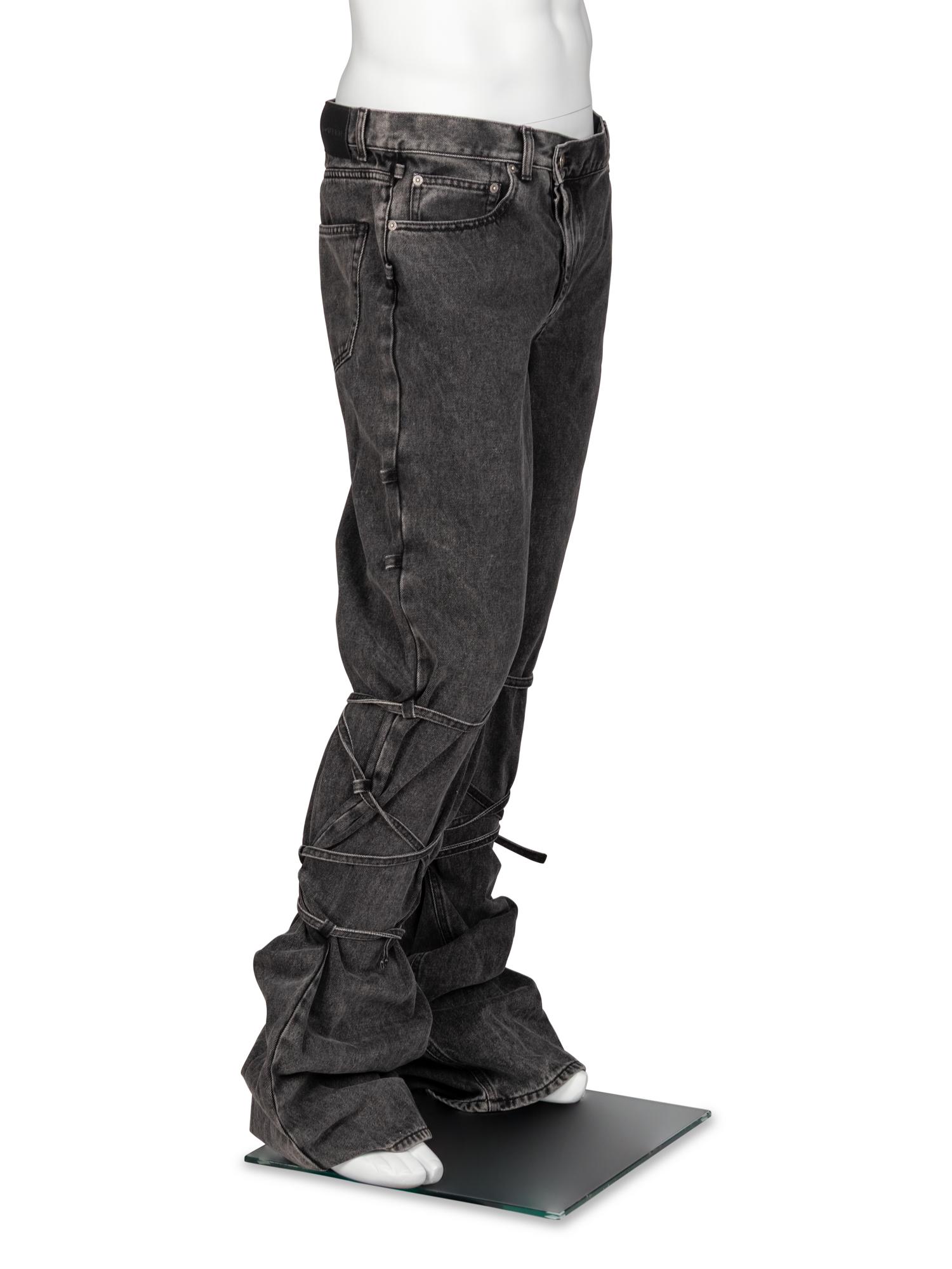 McQueen, Grey Denim Bondage Jeans, 2024
