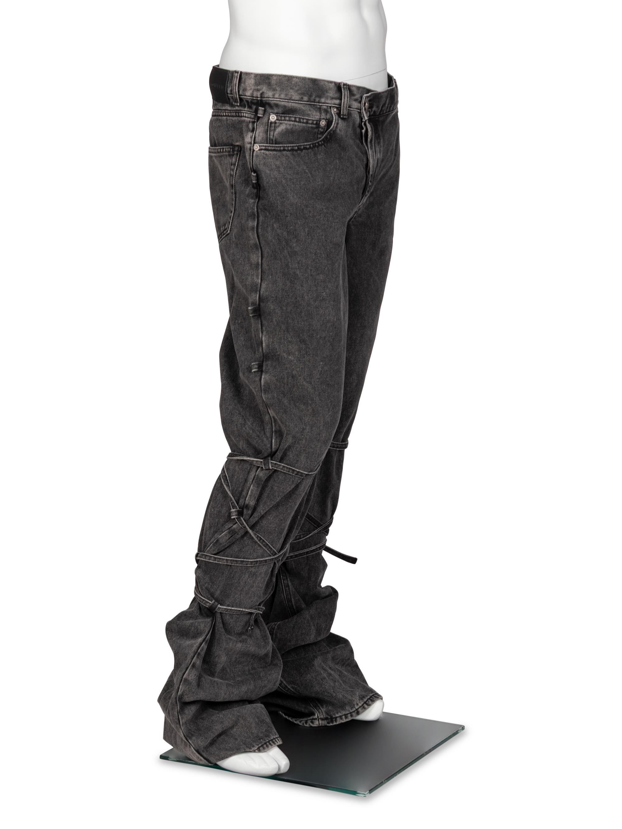 McQueen, Grey Denim Bondage Jeans, 2024