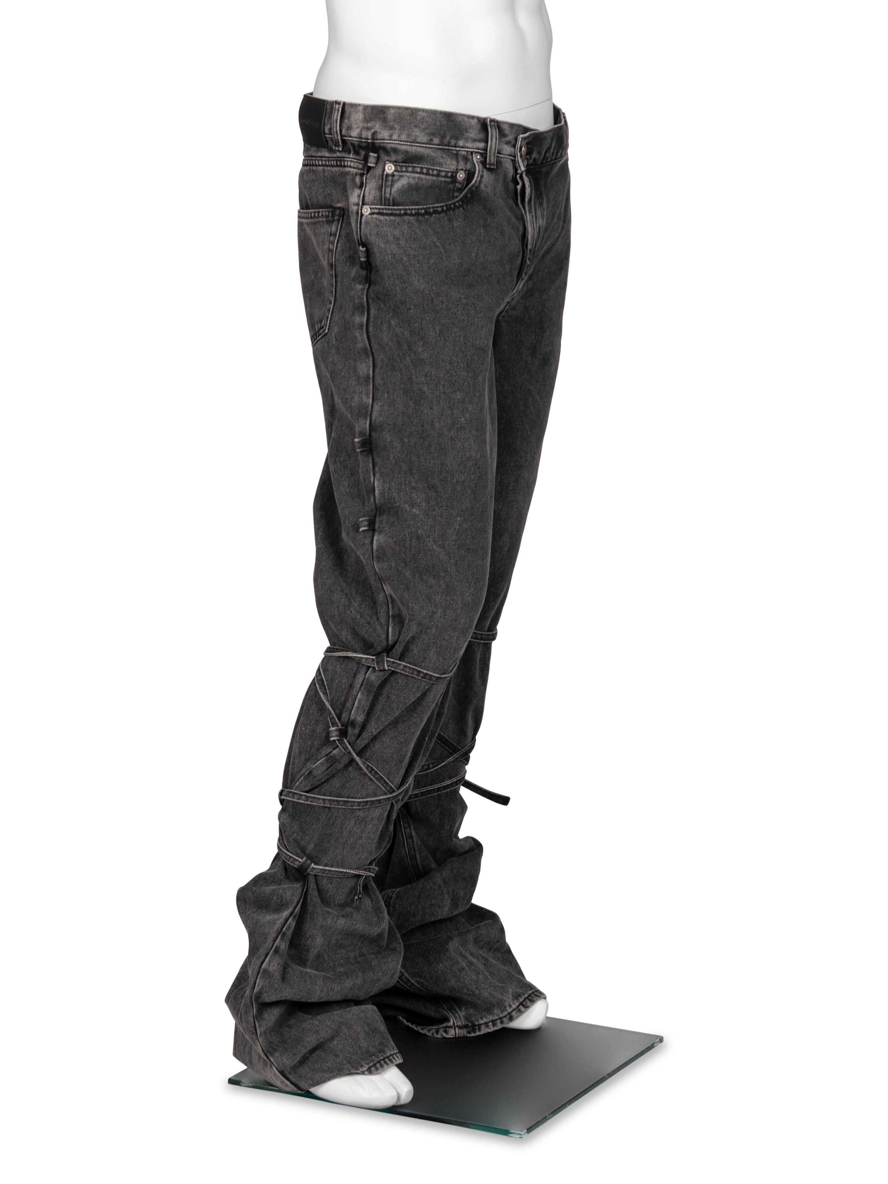 McQueen, Grey Denim Bondage Jeans, 2024