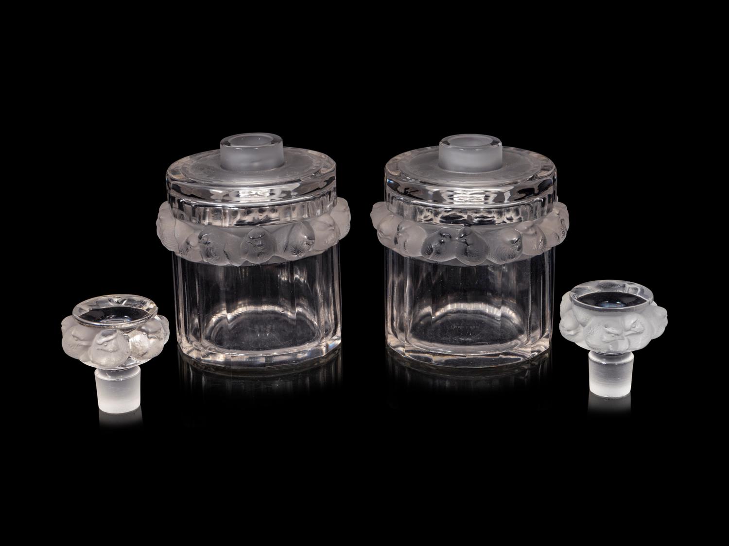 A Pair of Lalique Robinson Perfume Bottles