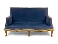 A Pair of French Provincial Velvet and Art Nouveau Inspired Upholstered Settees — 20TH CENTURY