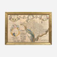 A rare embroidered and painted "Plan of the City of Washington" Worked by Grace Turner Cleaver (1786-1862), Alexandria, VA, circa 1802