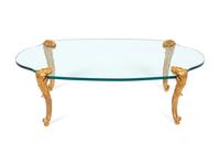 A Rococo Style Gilt-Bronze and Plate Glass Cocktail Table