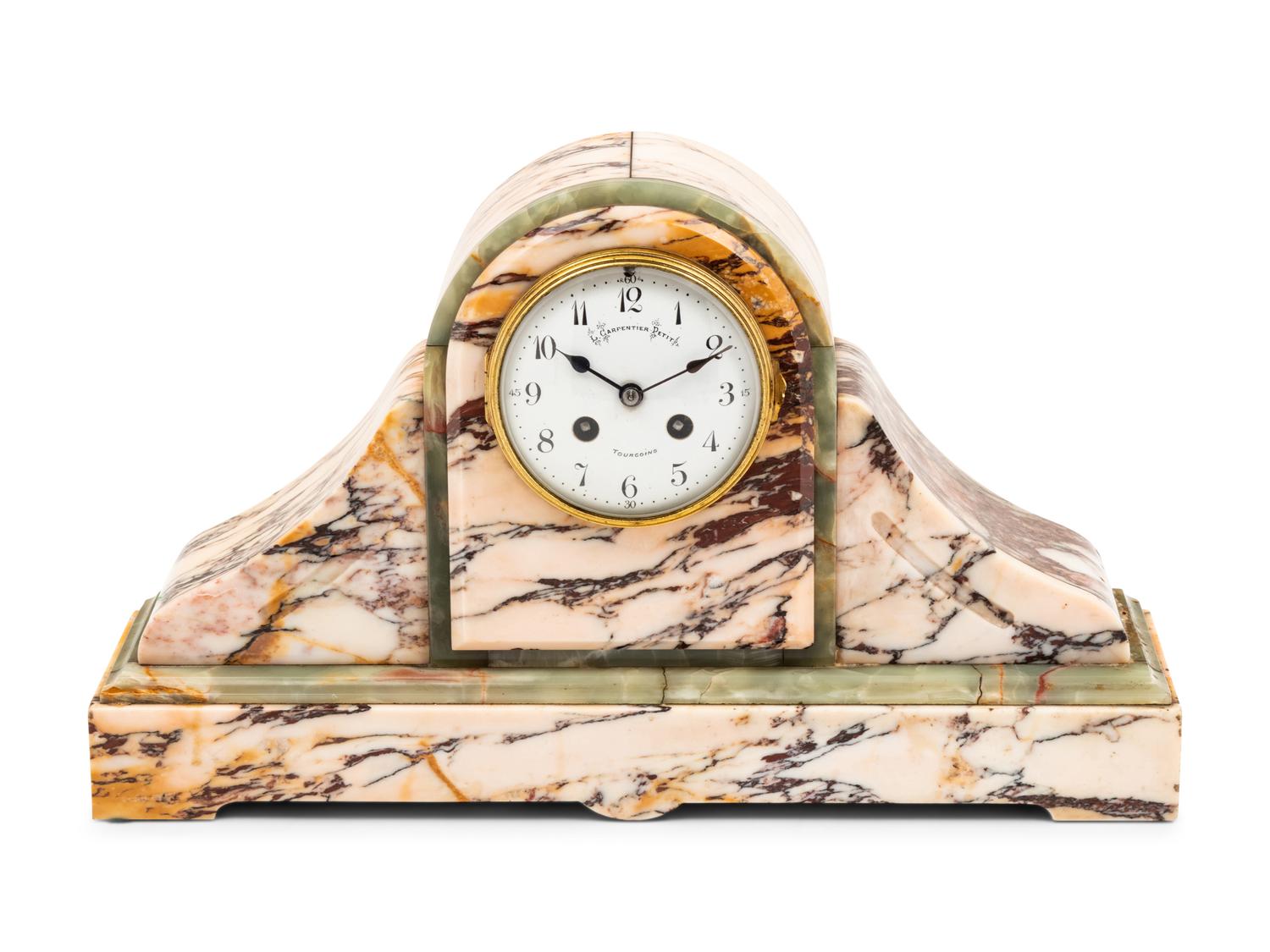 A Continental Marble Mantel Clock