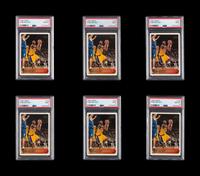 A Collection of Six PSA Graded 1996 Topps Kobe Bryant Rookie Basketball Cards No. 138 (Four PSA 9 MINT and Two PSA 8 NM-MT)