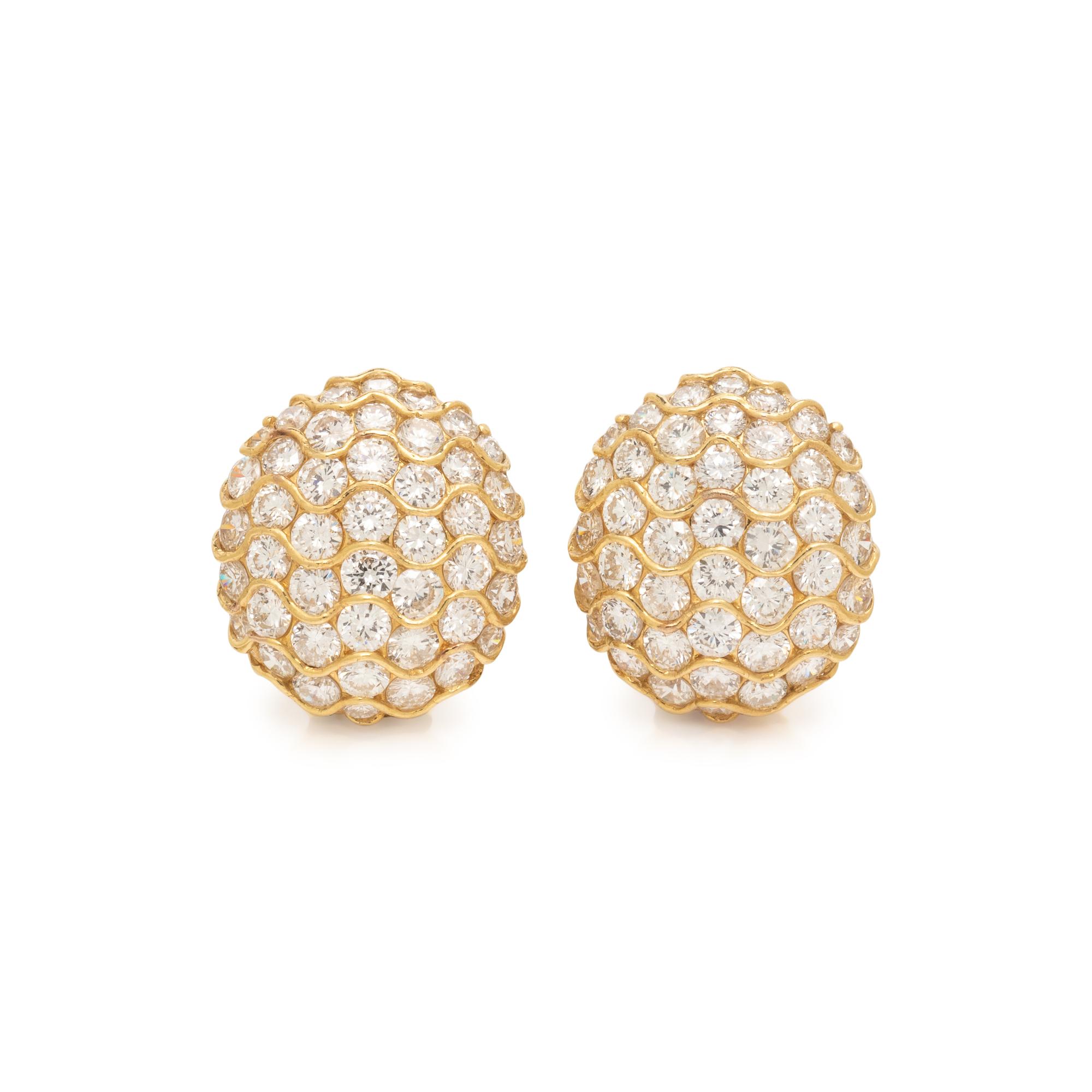 YELLOW GOLD AND DIAMOND CLIP EARRINGS