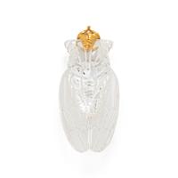 STEUBEN, GLASS AND YELLOW GOLD 'CICADA' PENDANT