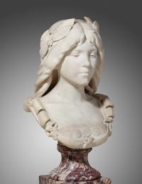 An Italian Carved Marble Bust of a Lady