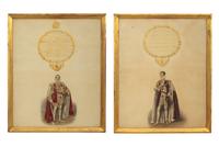 A Pair of Framed George IV Coronation Book Plates