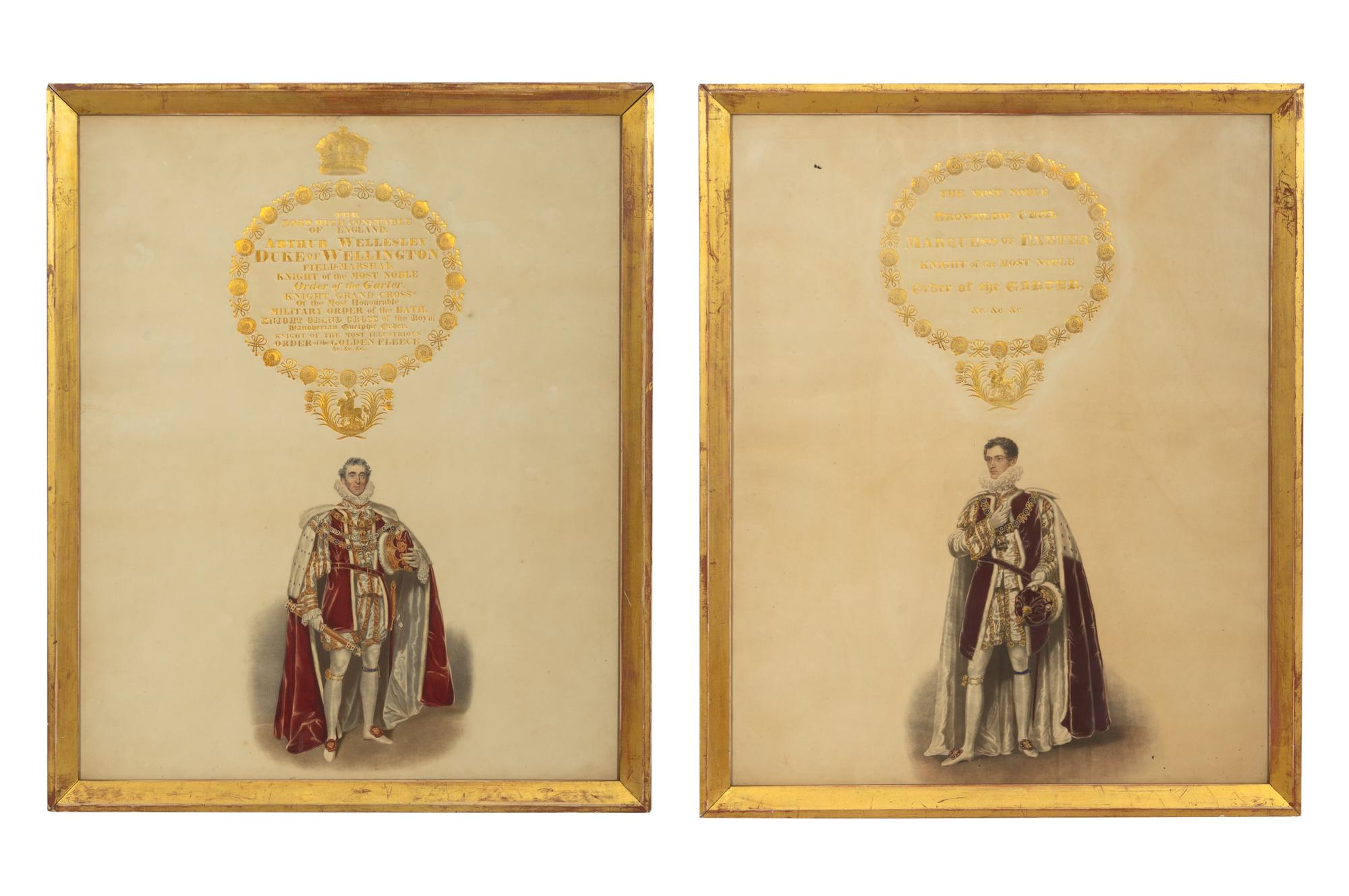 A Pair of Framed George IV Coronation Book Plates