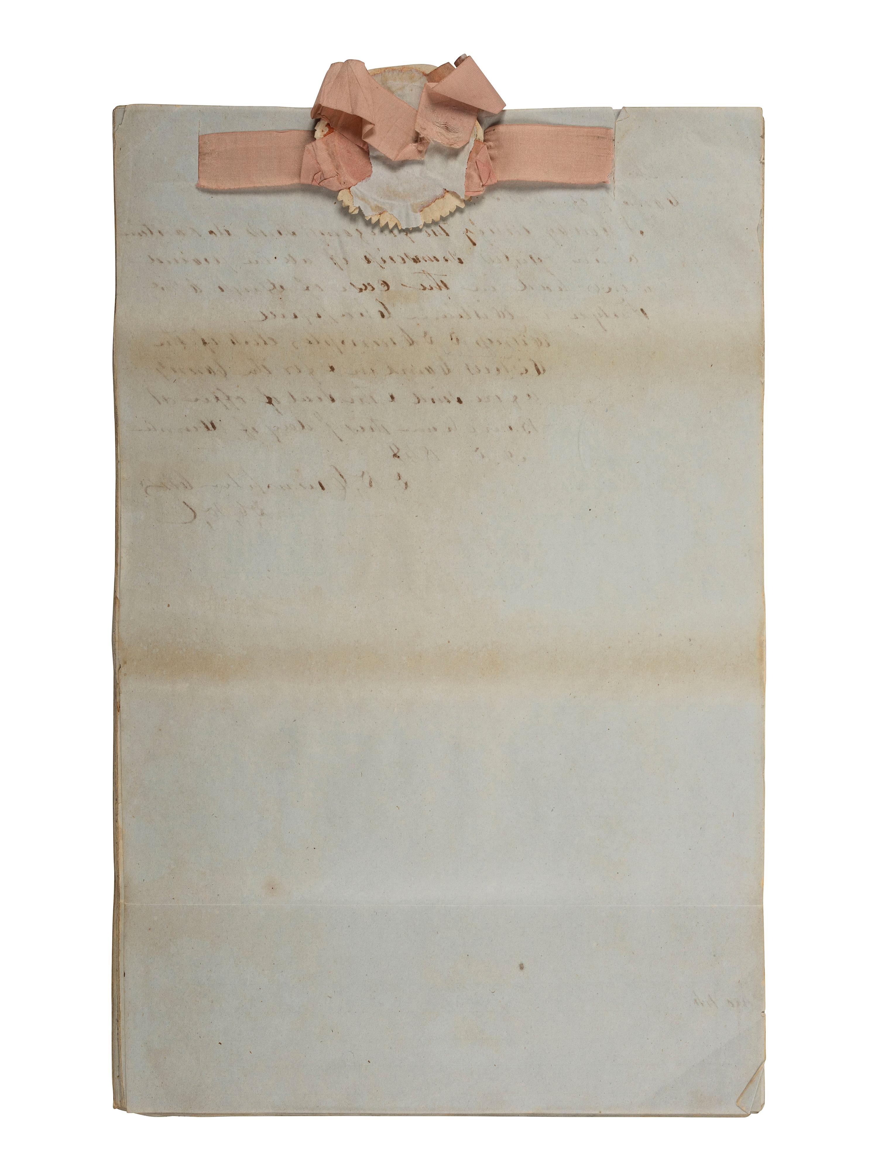 [AFRICAN AMERICANA -- TEXAS]. Legal document referencing 5 enslaved individuals. Washington County, TX, 1846-1848.