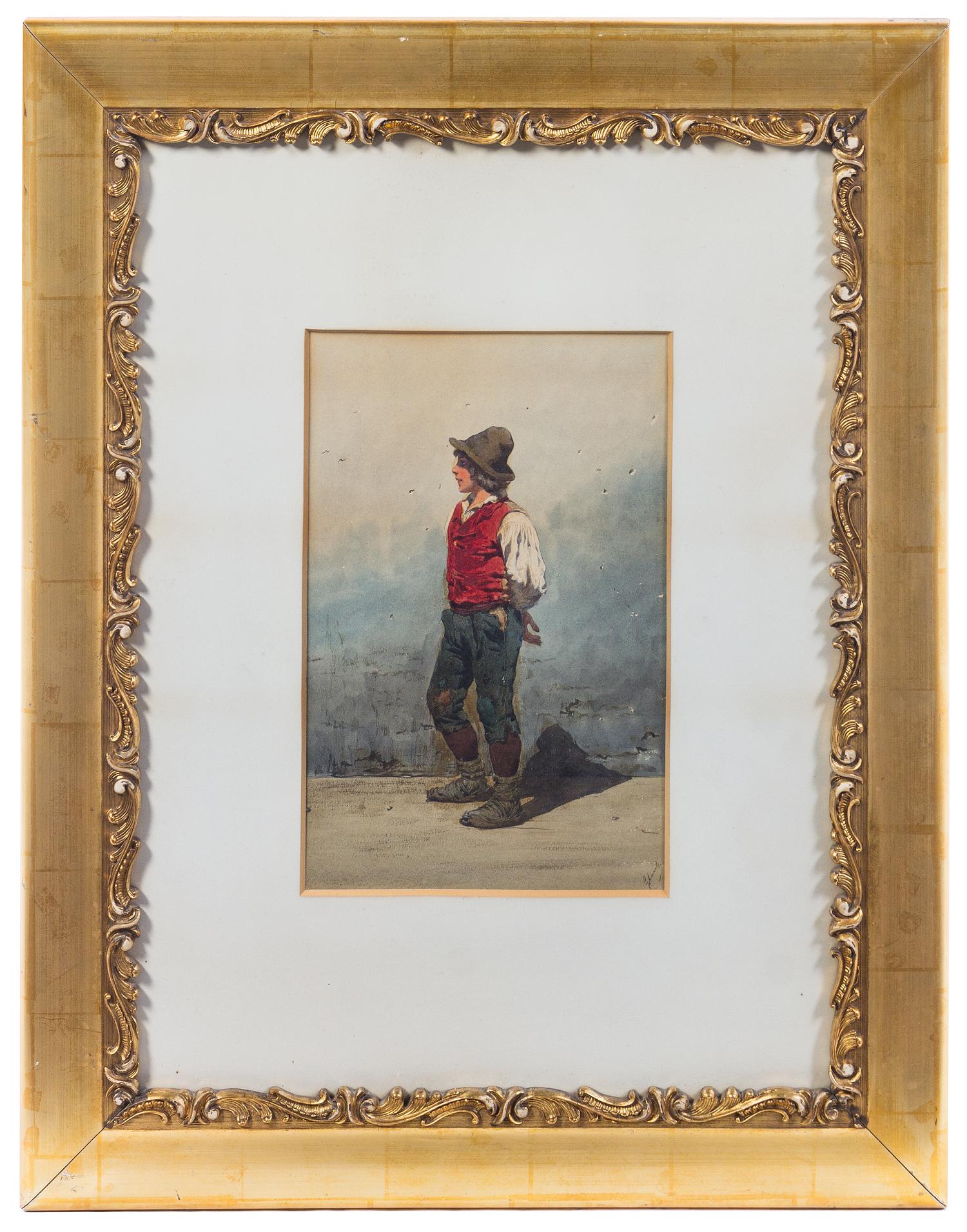 Artist Unknown, (Italian, Late 19th Century), Boy Before a Wall