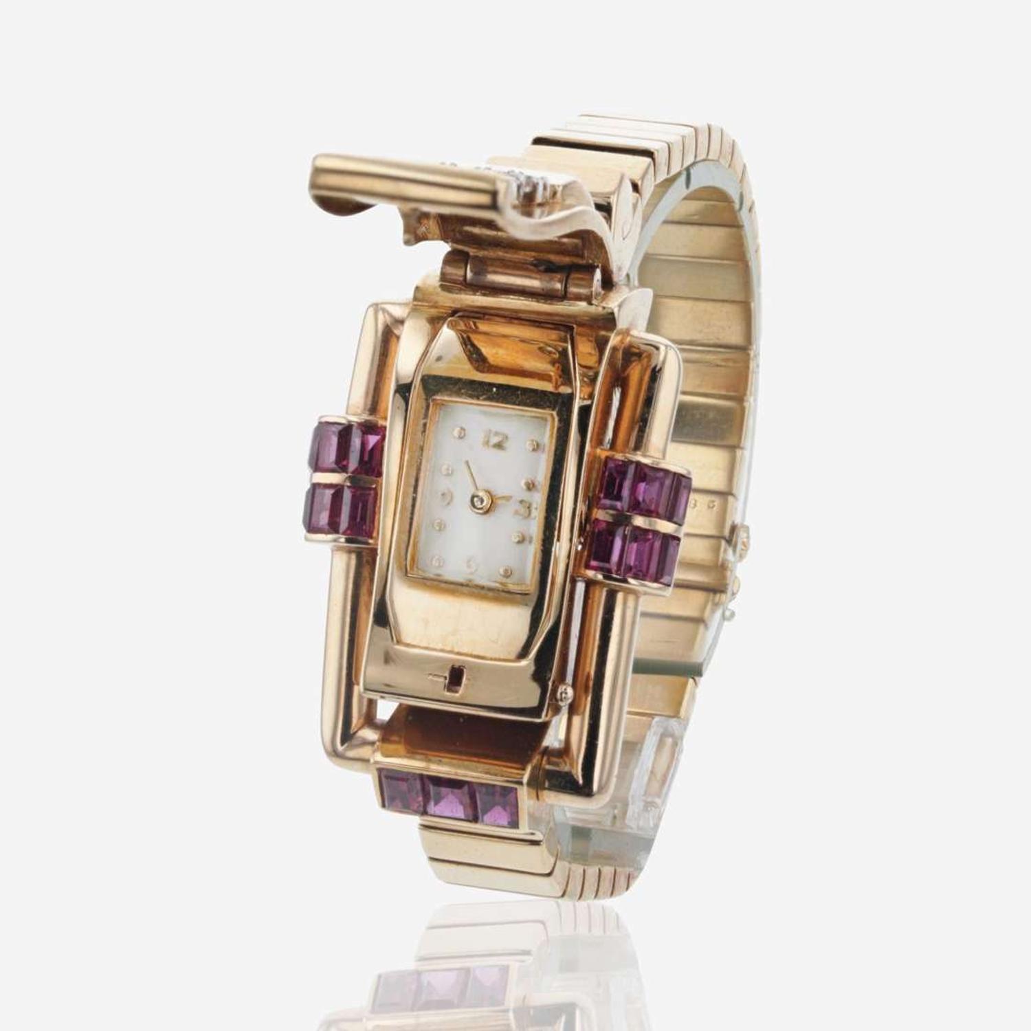 Oscar Heyman & Brothers Retro Ruby and Diamond Watch Swiss