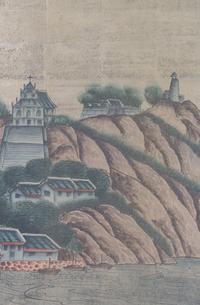 A Chinoiserie Decorated Floor Screen