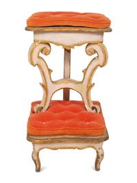 An Italian Rococo Style Painted and Parcel Gilt Prie-Dieu