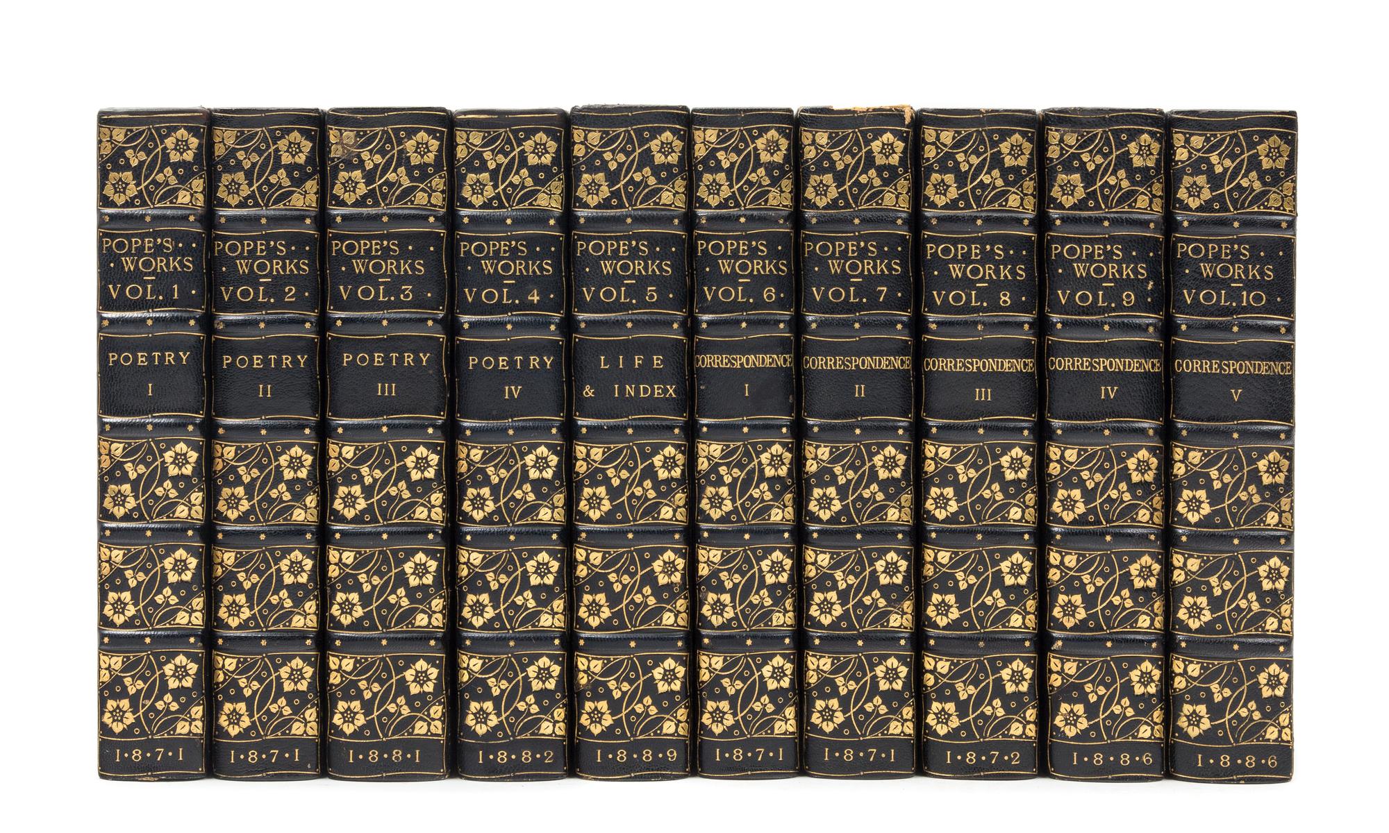 POPE, Alexander (1688-1744). Works. London: John Murray, 1871-1886. 10 volumes.