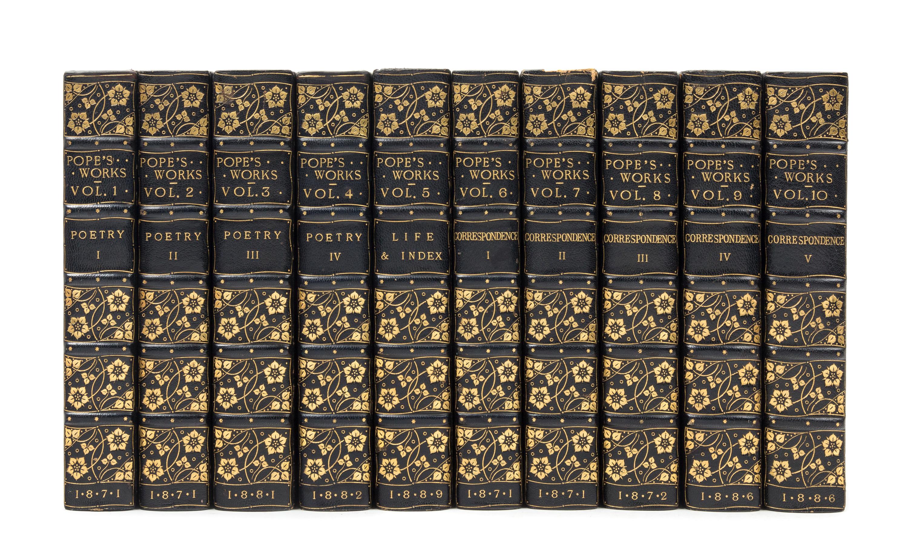 POPE, Alexander (1688-1744). Works. London: John Murray, 1871-1886. 10 volumes.