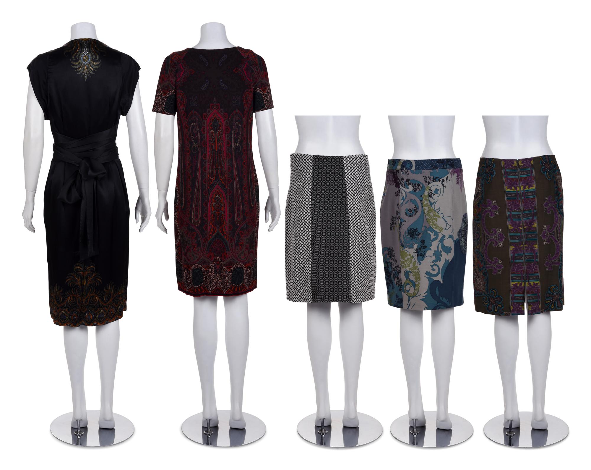 Five Etro Items: Two Dresses, and Three Skirts