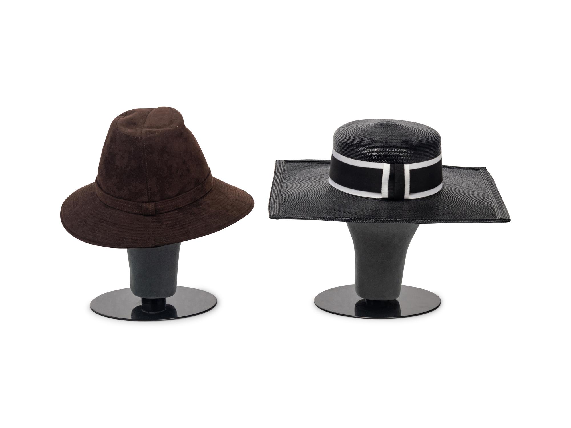 Two Hats by Halston and Yves Saint Laurent, 1970s
