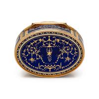 A Gold, Enamel, Seed Pearl, and Portrait-Inset Snuff Box