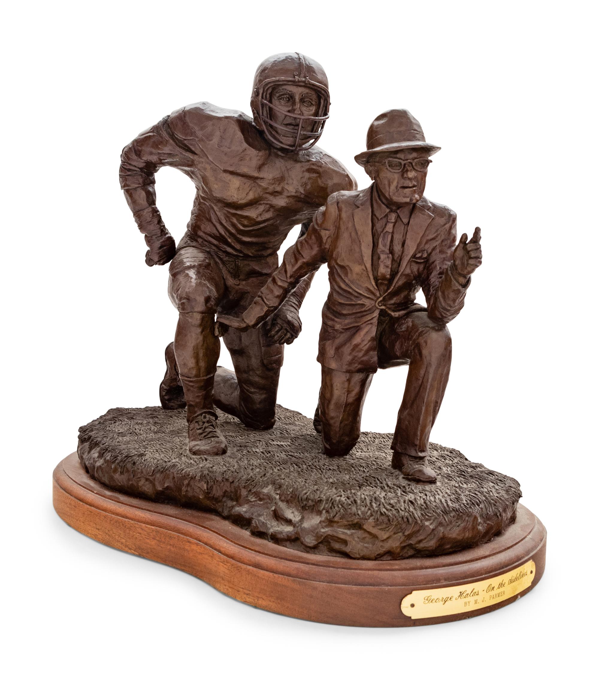 A M.J. Parmer "George Halas On The Sidelines" Sculpture Formerly Displayed at Mike Ditka's Restaurant,