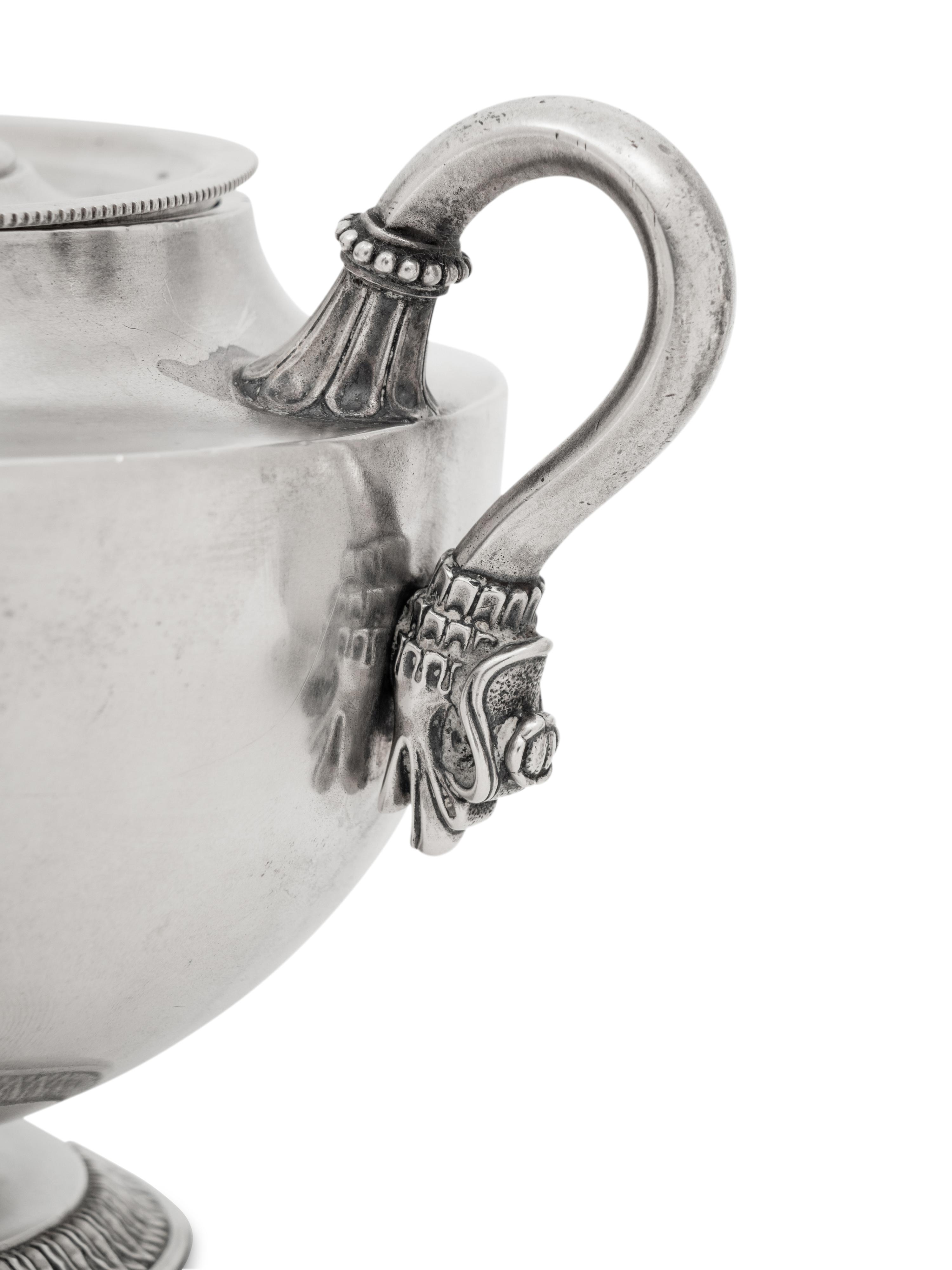 A Fabergé Silver Creamer and Covered Sugar Set