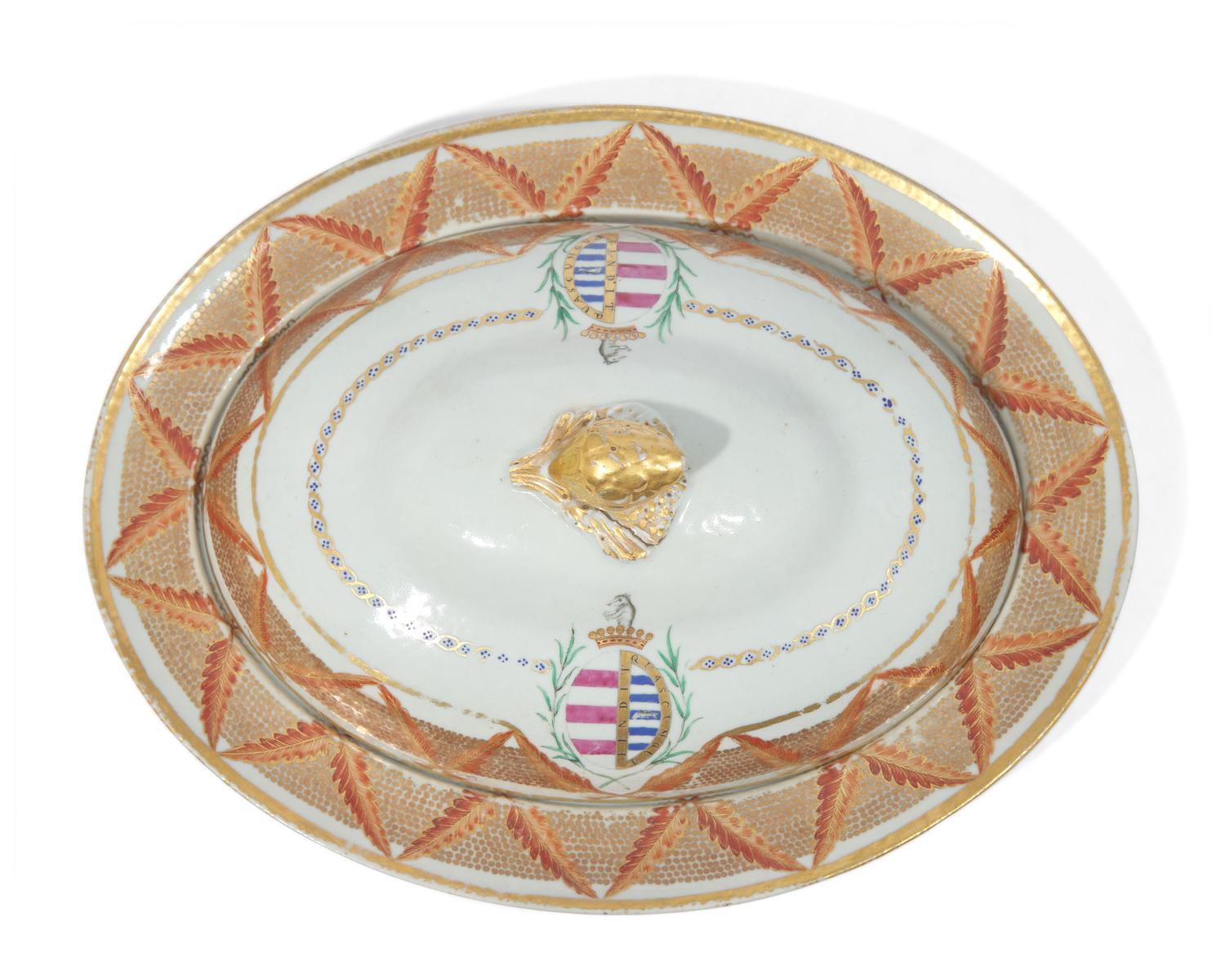 A group of seven Chinese Export porcelain tablewares from the "Silviera Service," made for the Portuguese Market, late 18th century