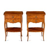 A Pair of Louis XV Style Tulipwood Side Tables