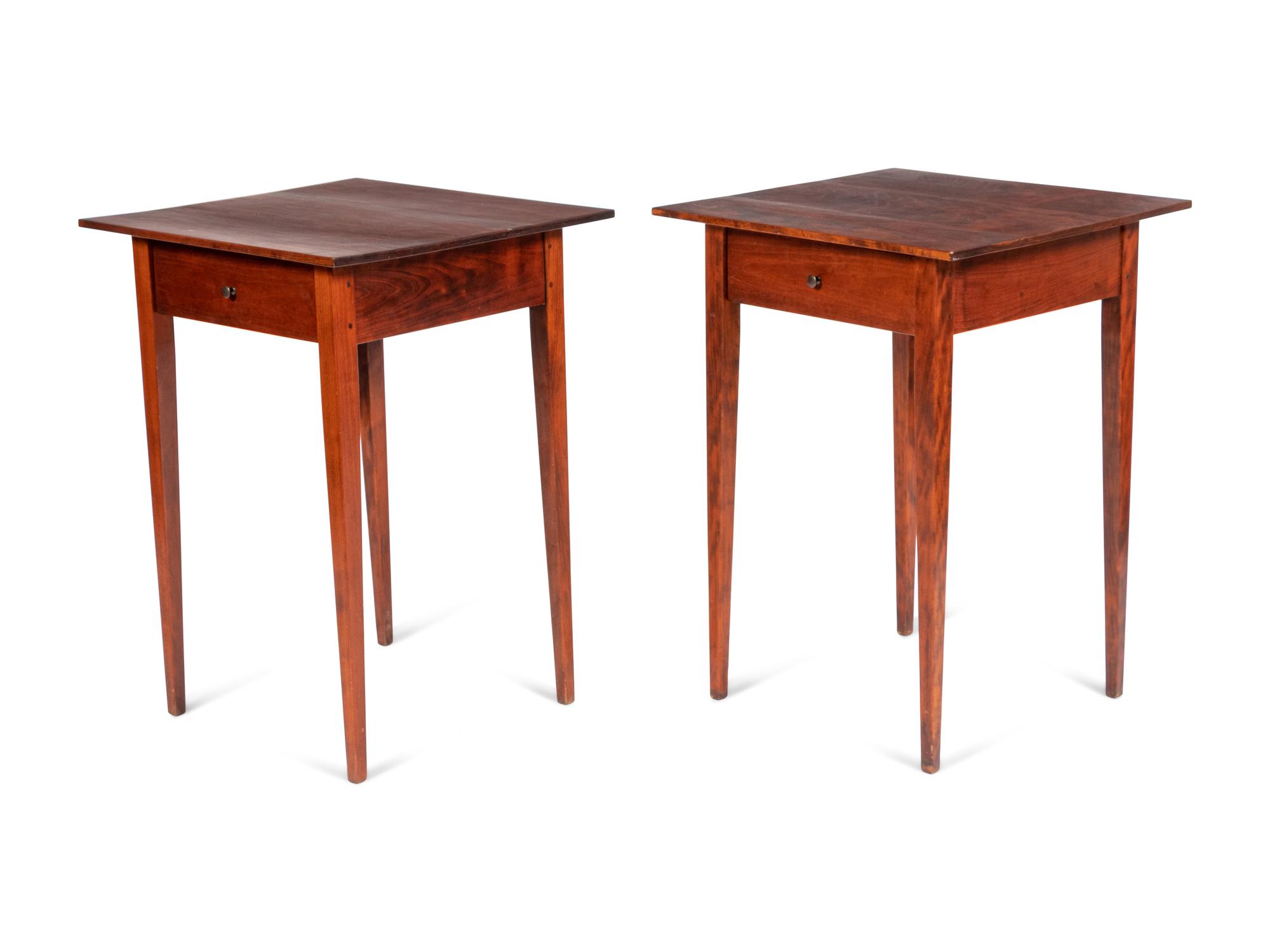 A Pair of Cherrywood Side Tables by Rob Roy