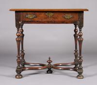 A Walnut William and Mary Style Table, Height 29 1/2 x width 31 3/4 x depth 21 3/4 inches.
