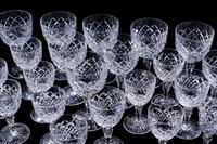 A Val St. Lambert Cut Glass Stemware Service
